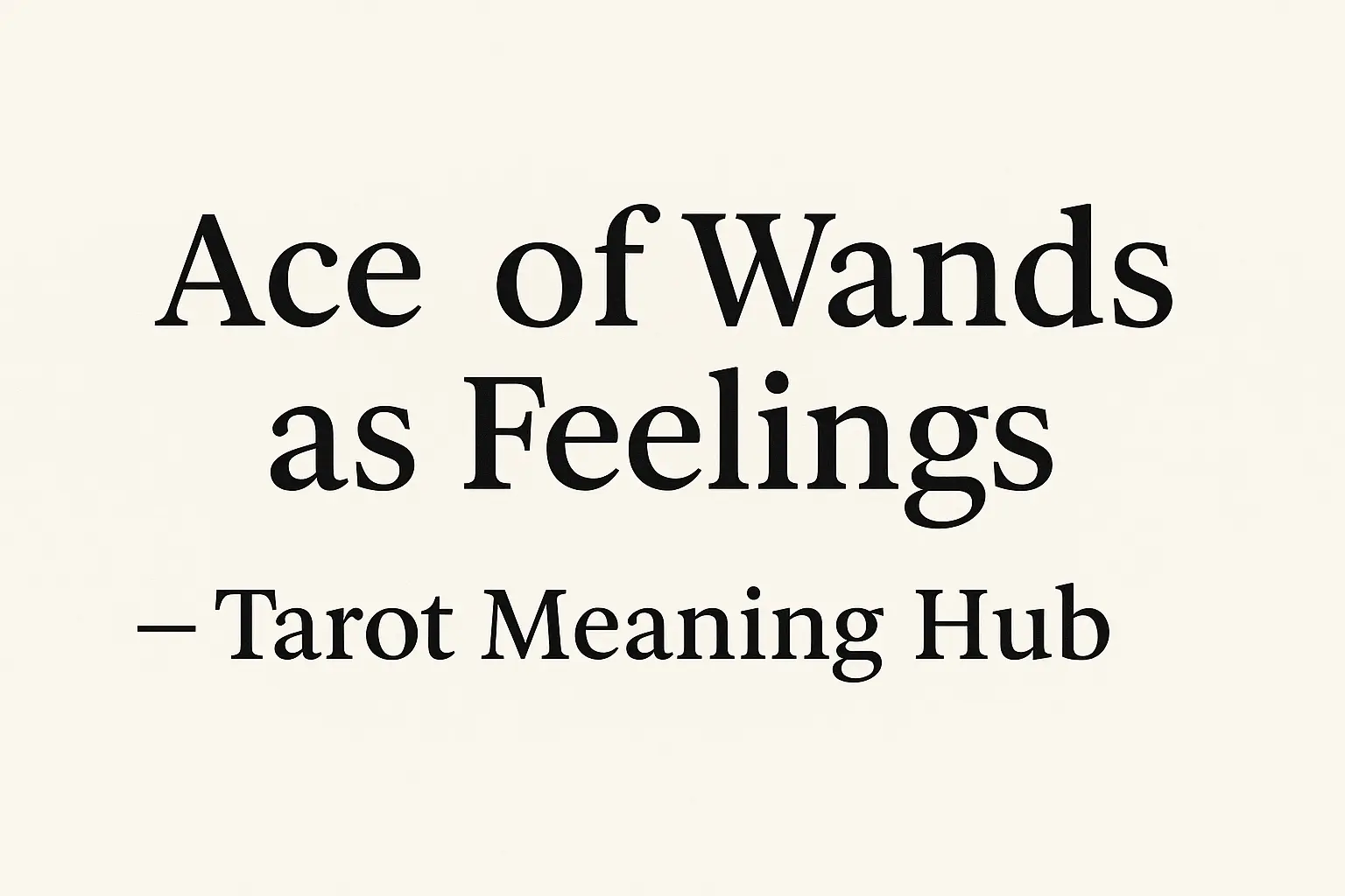Ace of Wands as Feelings — Tarot Meaning Hub