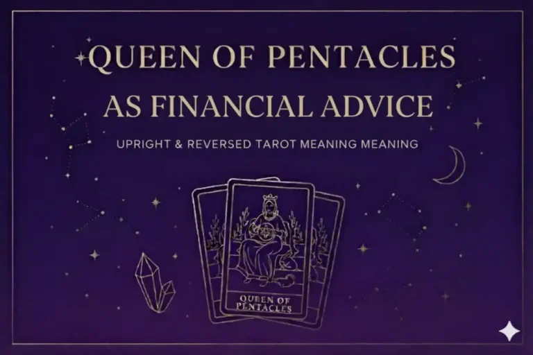 Queen of Pentacles as Financial Advice — Upright & Reversed Tarot Card Meaning