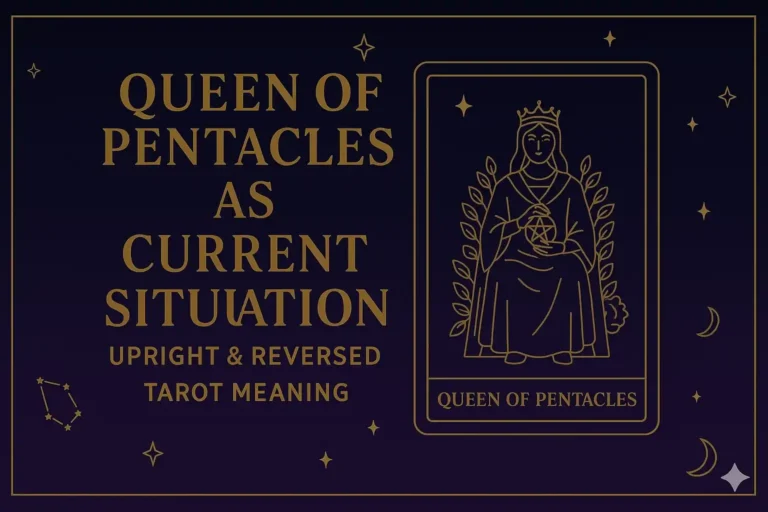 Queen of Pentacles as Current Situation — Upright & Reversed Tarot Meaning