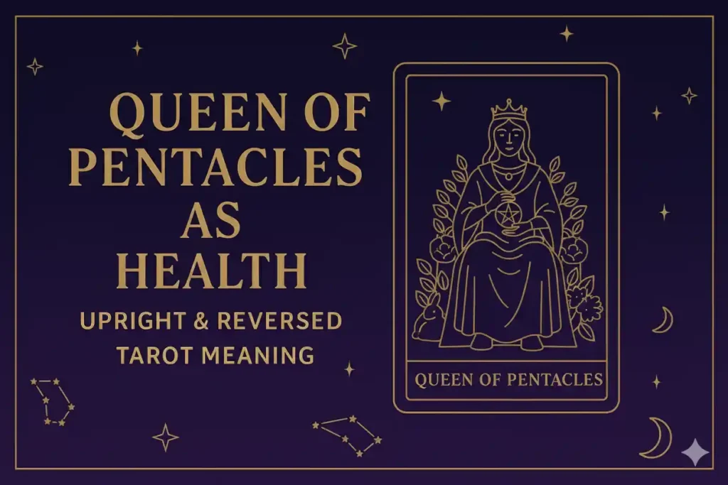 Queen of Pentacles as Health — Upright & Reversed Tarot Meaning