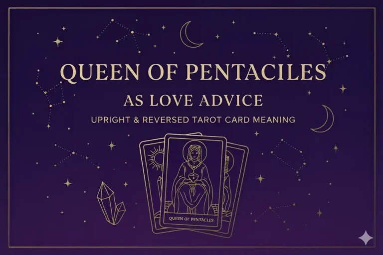 Queen of Pentacles as Love Outcome — Upright & Reversed Tarot Card Meaning