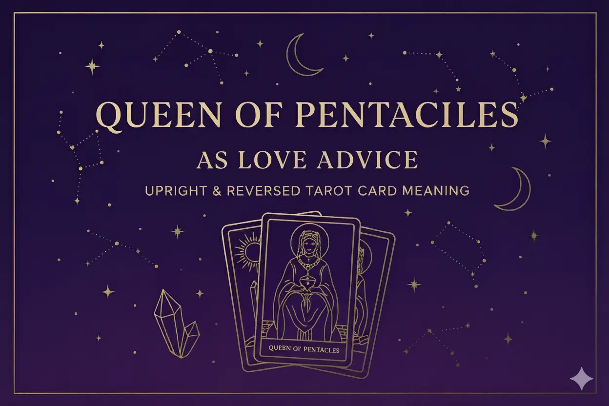Queen of Pentacles as Love Outcome — Upright & Reversed Tarot Card Meaning