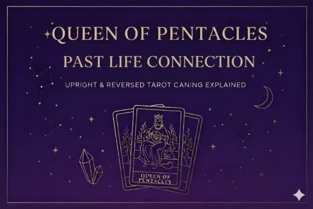 Queen of Pentacles as Past Life Connection — Upright & Reversed Tarot Card Meaning