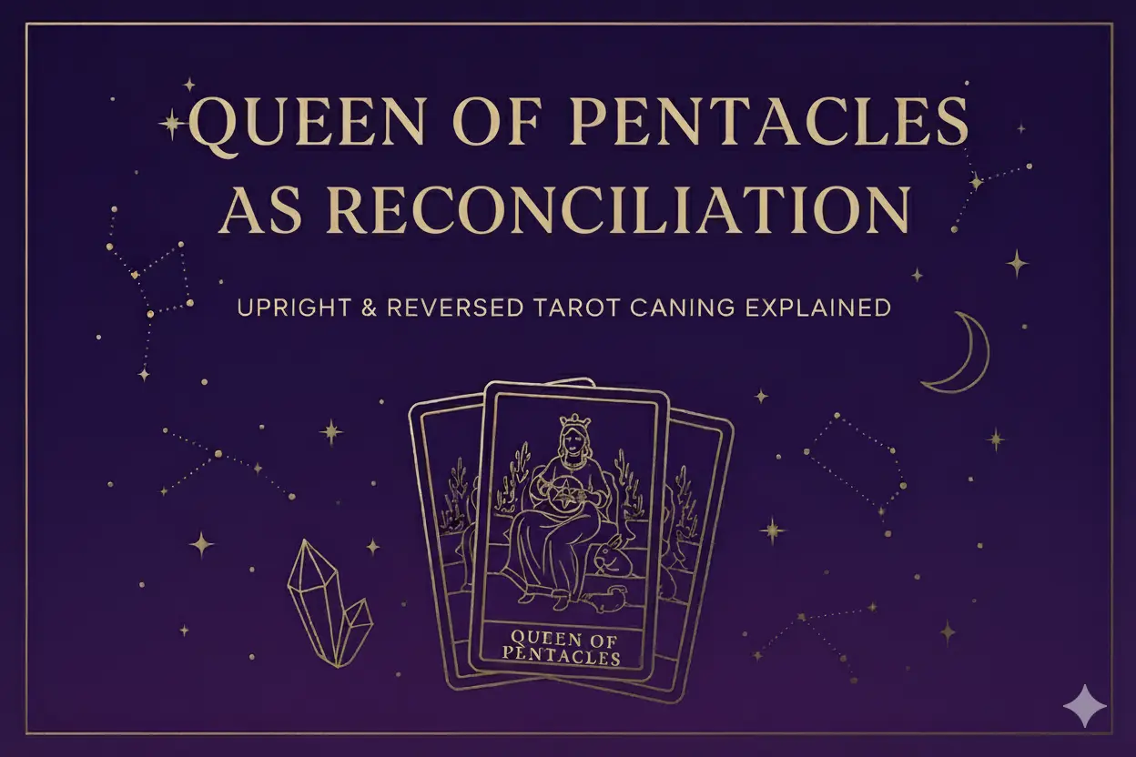 Queen of Pentacles as Reconciliation — Upright & Reversed Tarot Card Meaning