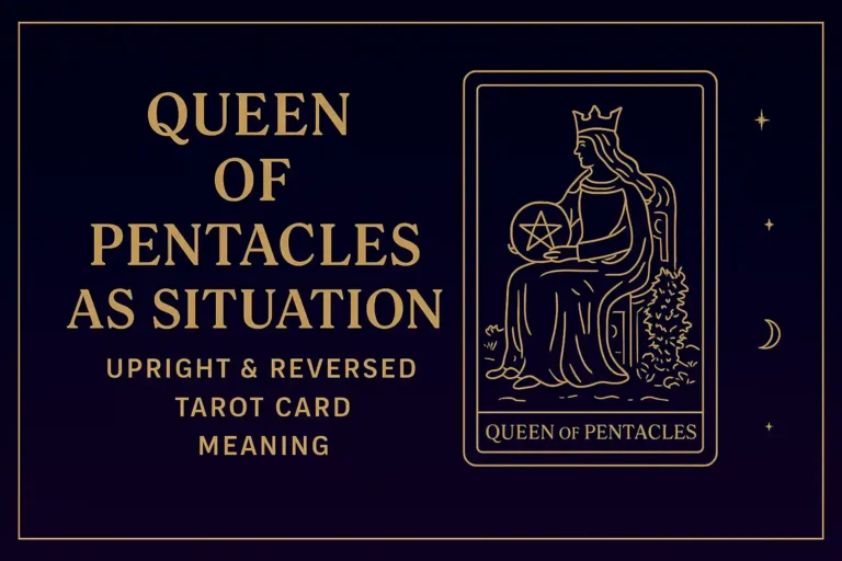 Queen of Pentacles as Situation — Upright & Reversed Tarot Meaning