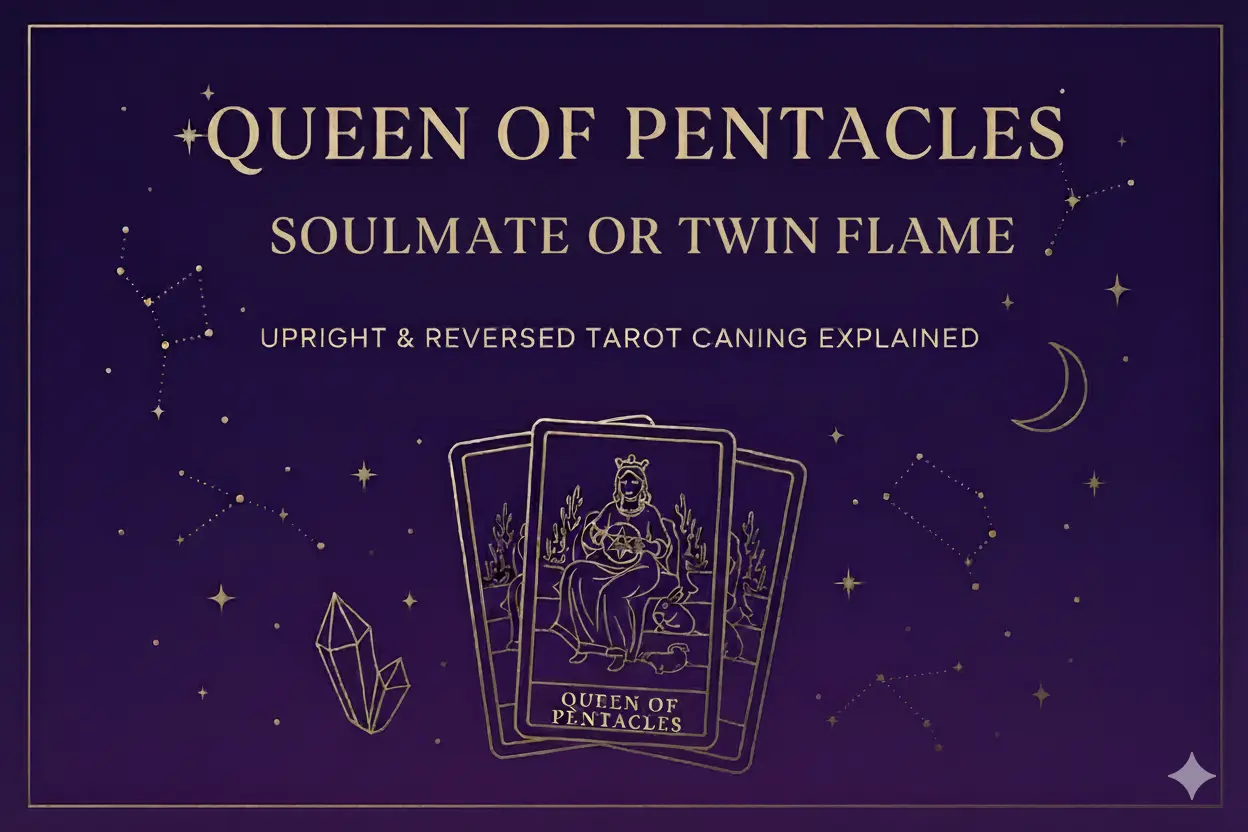 Queen of Pentacles as Soulmate or Twin Flame — Upright & Reversed Tarot Card Meaning Queen of Pentacles as Soulmate or Twin Flame — Upright & Reversed Tarot Card Meaning