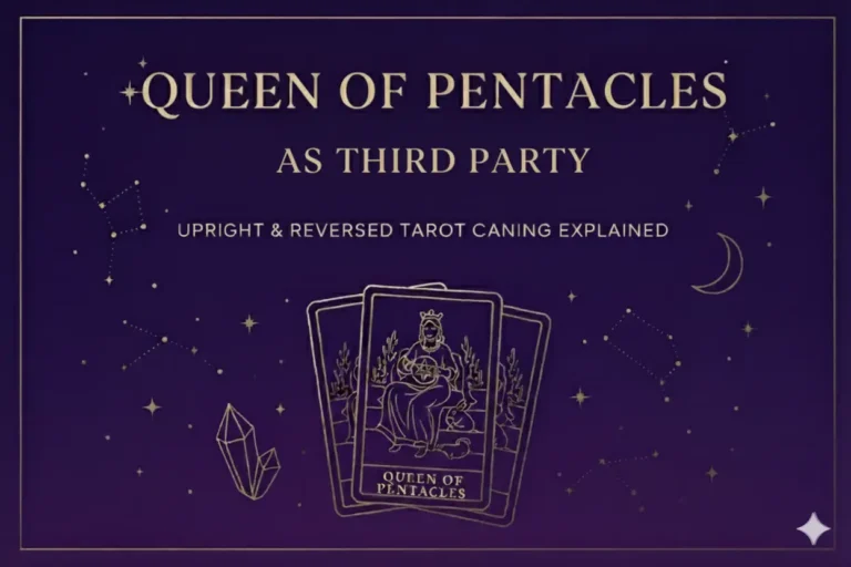 Queen of Pentacles as Third Party — Upright & Reversed Tarot Card Meaning