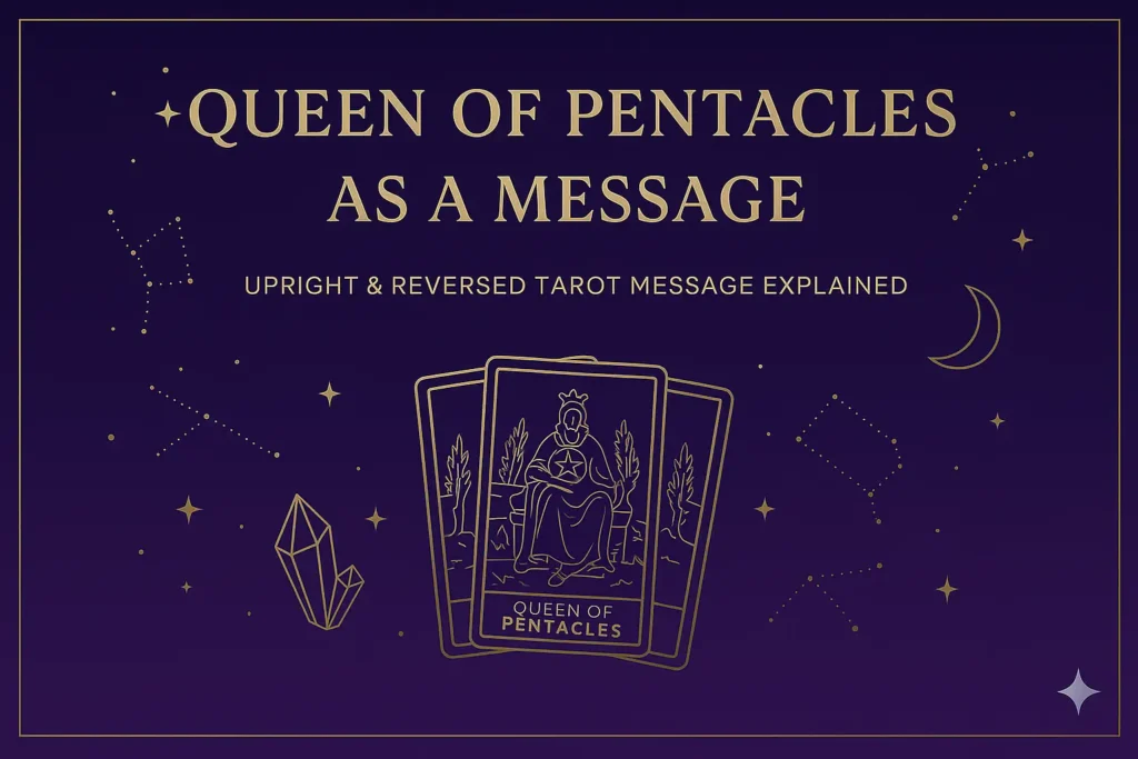 Queen of Pentacles as a Message — Upright & Reversed Tarot Meaning Queen of Pentacles as a Message — Upright & Reversed Tarot Meaning