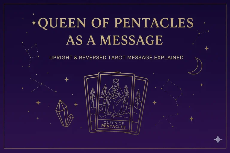 Queen of Pentacles as a Message — Upright & Reversed Tarot Meaning