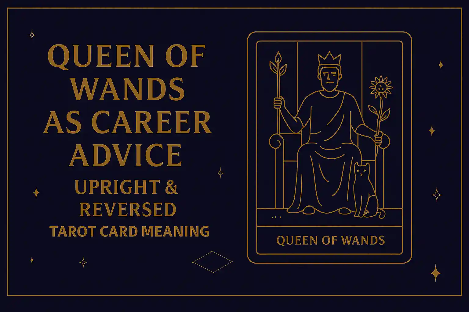 Queen of Wands as Career Advice (Upright & Reversed) Tarot Card Meaning