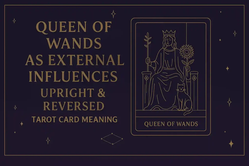 Queen of Wands as External Influences (Upright & Reversed) Tarot Card Meaning Queen of Wands as External Influences (Upright & Reversed) Tarot Card Meaning