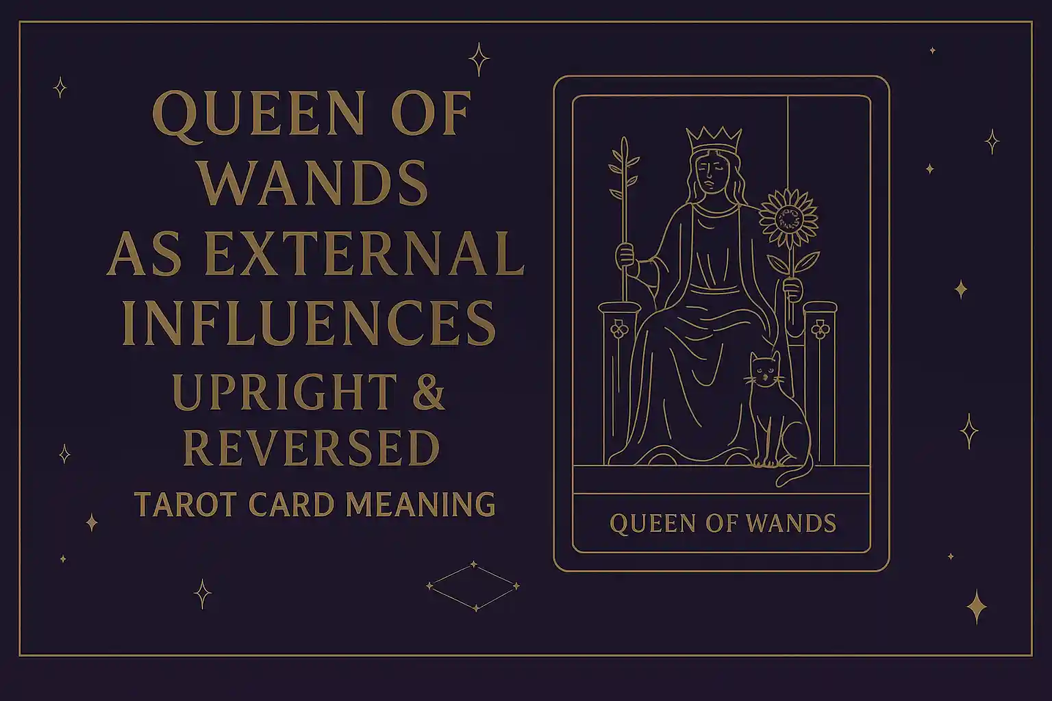 Queen of Wands as External Influences (Upright & Reversed) Tarot Card Meaning Queen of Wands as External Influences (Upright & Reversed) Tarot Card Meaning