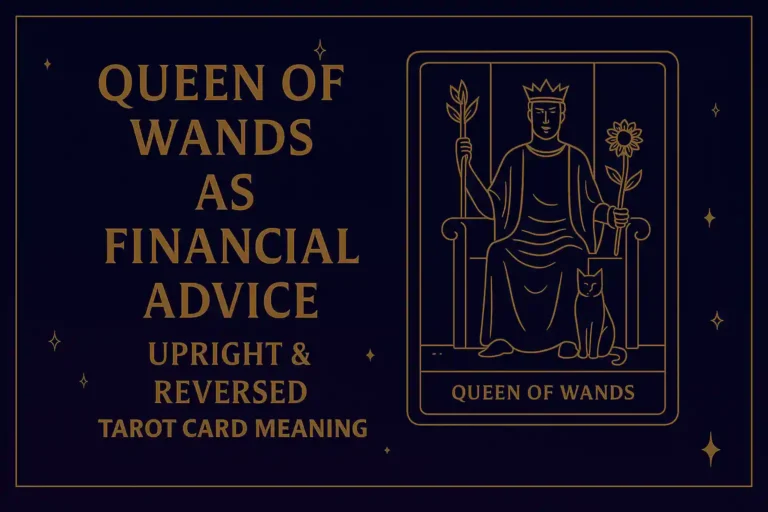 Queen of Wands as Financial Advice (Upright & Reversed) Tarot Card Meaning
