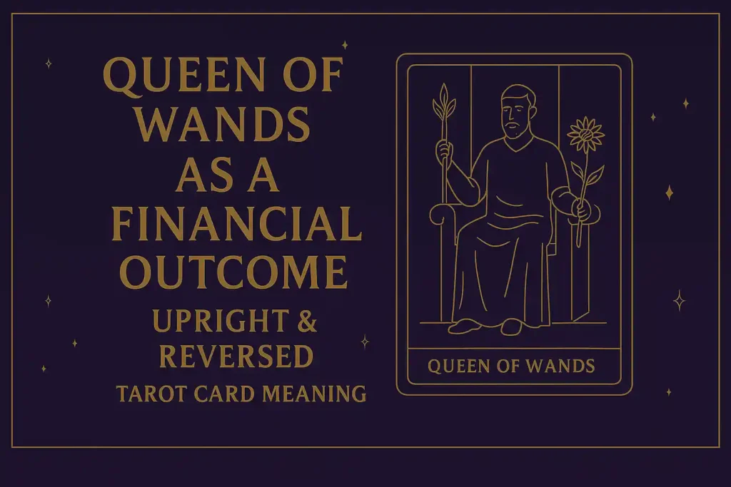 Queen of Wands as Financial Outcome (Upright & Reversed) Tarot Card Meaning