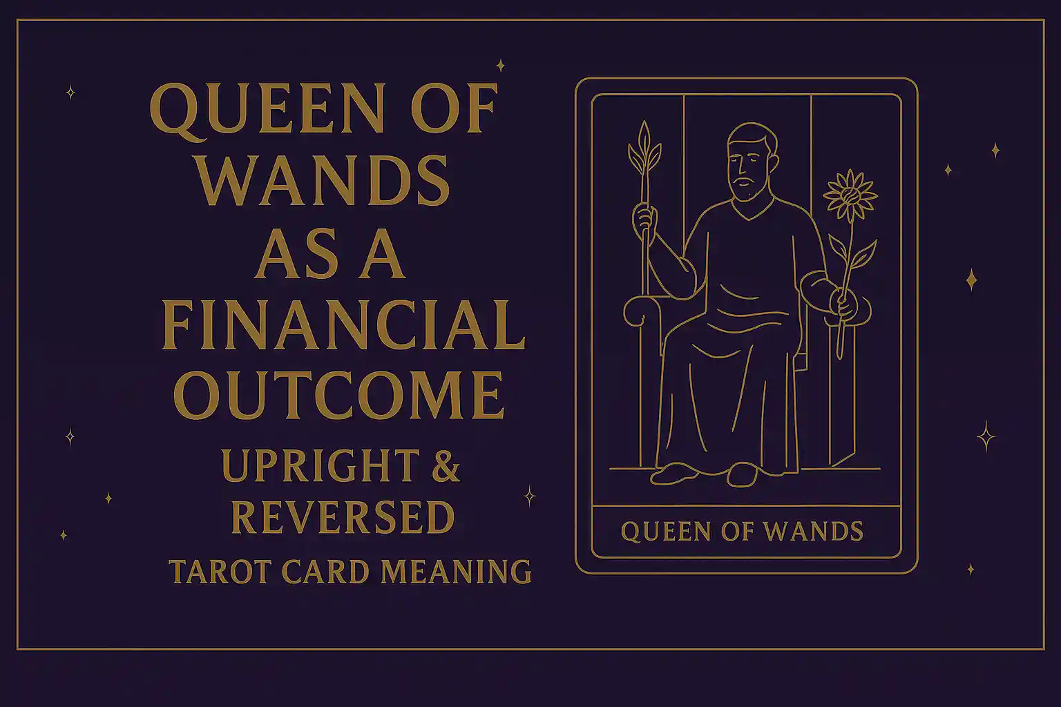 Queen of Wands as Financial Outcome (Upright & Reversed) Tarot Card Meaning