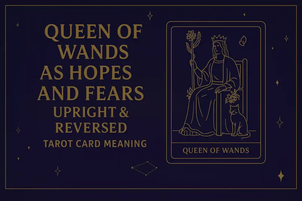 Queen of Wands as Hopes and Fears (Upright & Reversed) Tarot Card Meaning