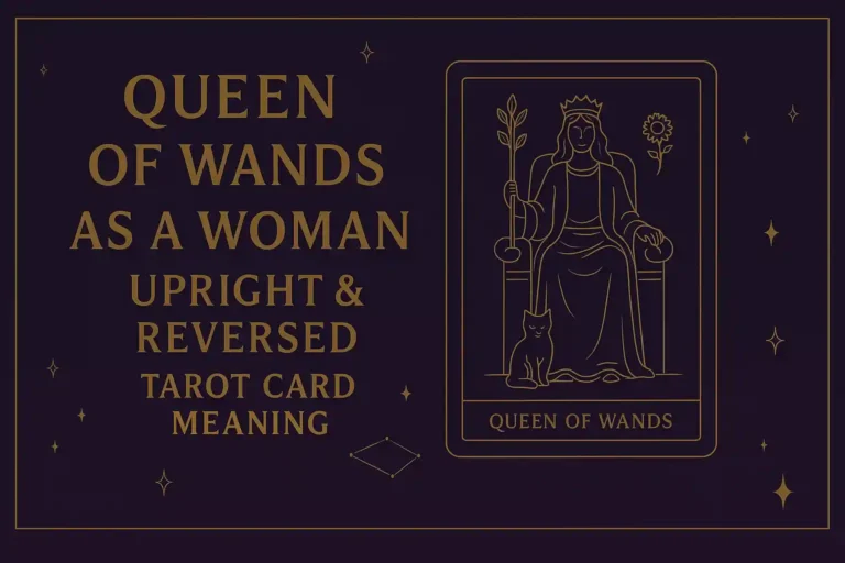 Queen of Wands as a Woman (Upright & Reversed) Tarot Card Meaning
