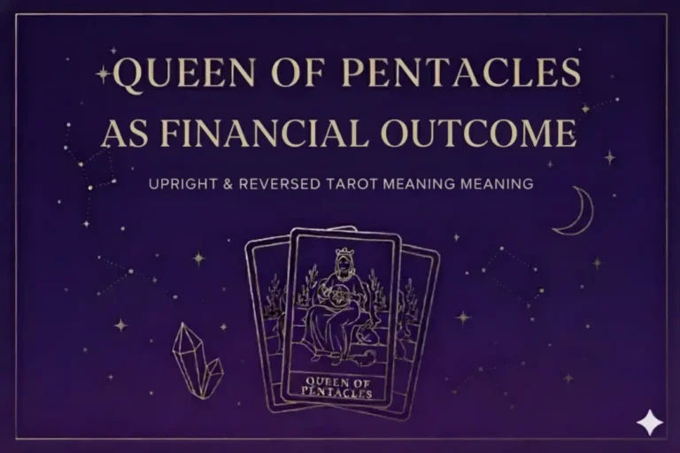 Queen of Pentacles as Financial Outcome — Upright & Reversed Tarot Meaning