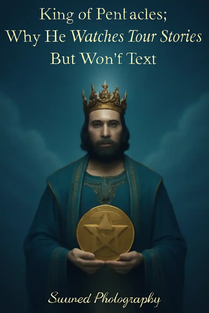 King of Pentacles When He Watches My Stories but Doesn’t Text Tarot Meaning