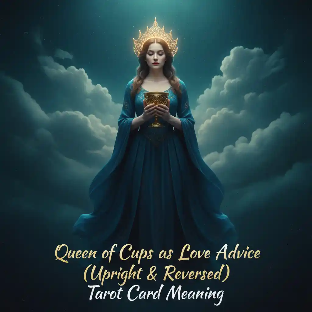 Queen of Cups as Love Advice (Upright & Reversed) Tarot Card Meaning Queen of Cups as Love Advice (Upright & Reversed) Tarot Card Meaning