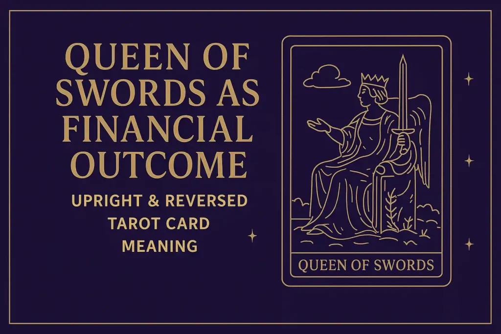 Queen of Swords as Financial Outcome (Upright & Reversed) — Tarot Card Meaning
