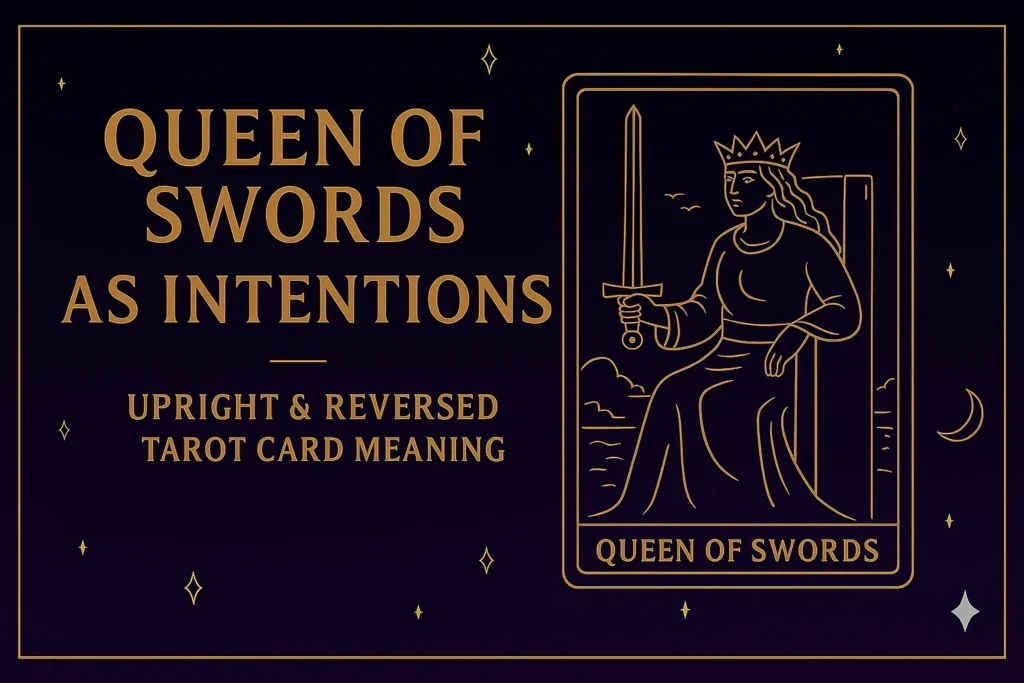 Queen of Swords as Intentions (Upright & Reversed) Tarot Card Meaning