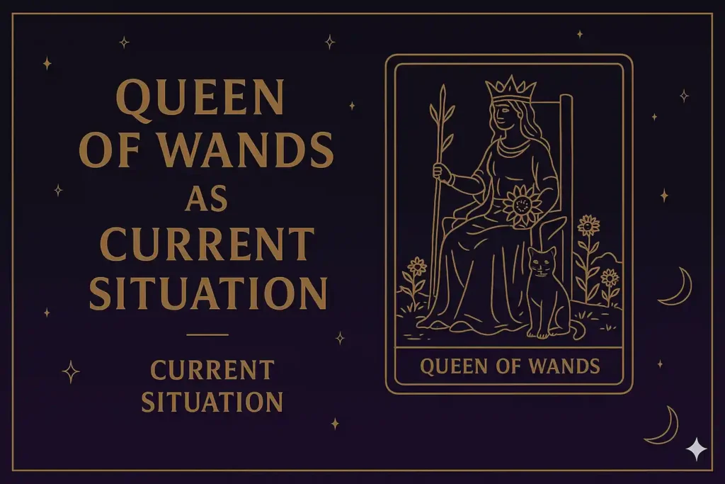 Queen of Wands as Current Situation (Upright & Reversed) Tarot Card Meaning