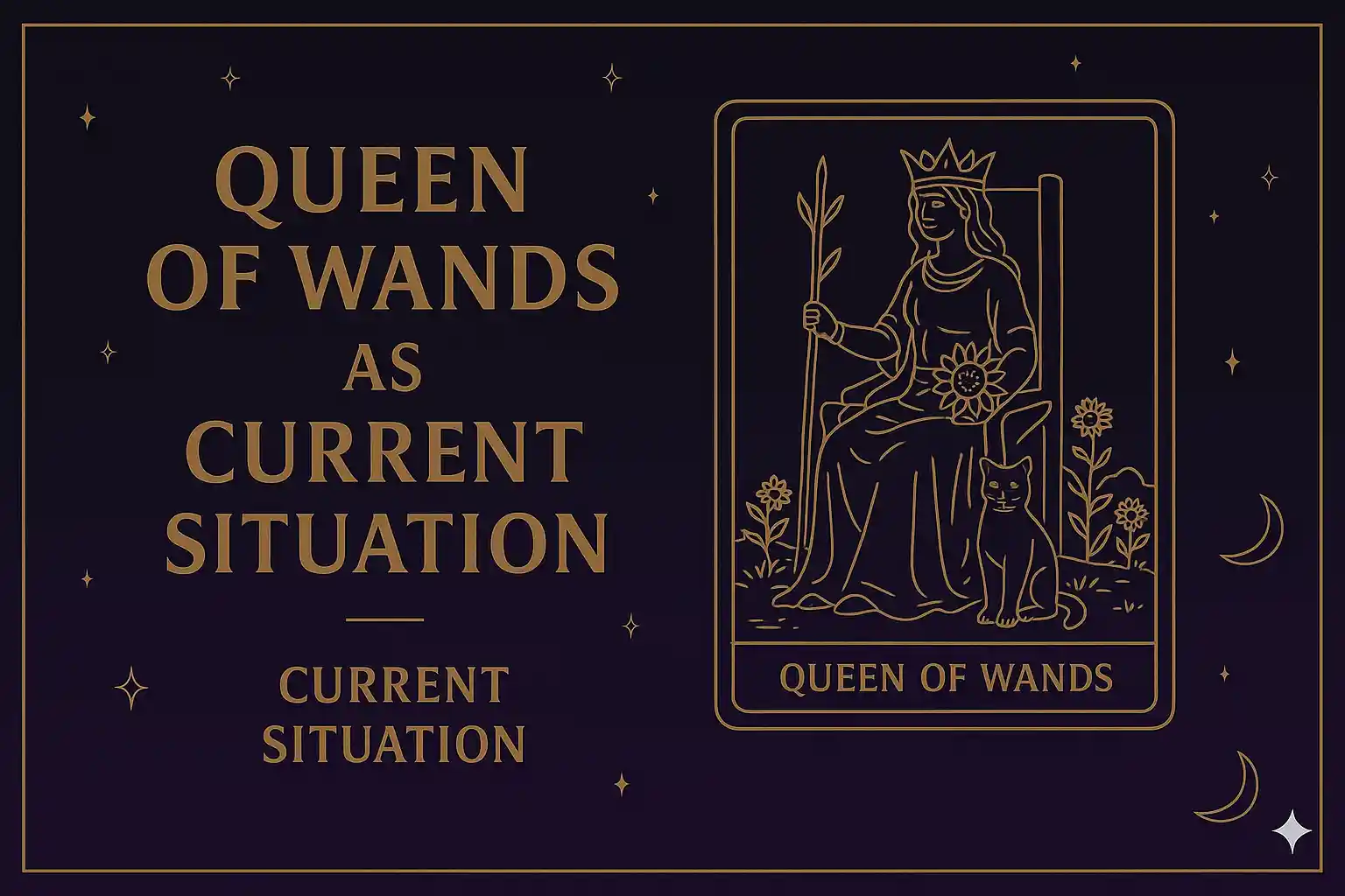 Queen of Wands as Current Situation (Upright & Reversed) Tarot Card Meaning