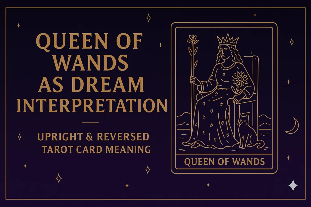 Queen of Wands as Dream Interpretation (Upright & Reversed) Tarot Card Meaning