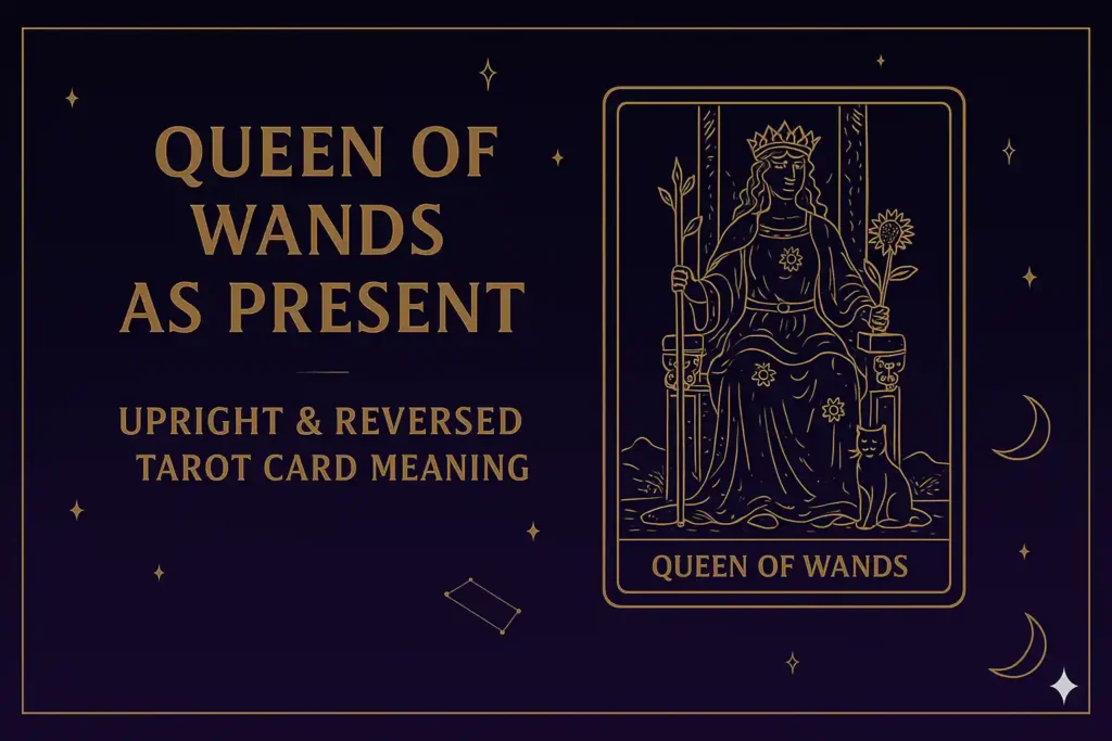 Queen of Wands as Present (Upright & Reversed) Tarot Card Meaning