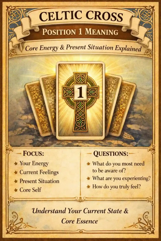Celtic Cross Position 1 Meaning — Core Energy & Present Situation Explained