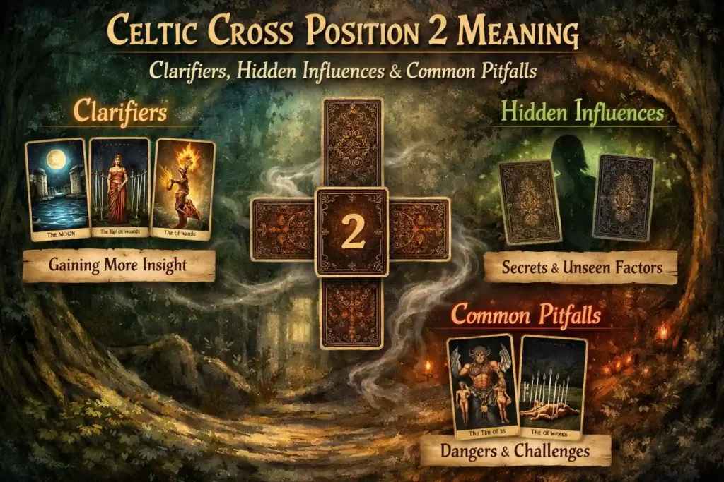 Celtic Cross Position 2 Meaning — Clarifiers, Hidden Influences & Common Pitfalls