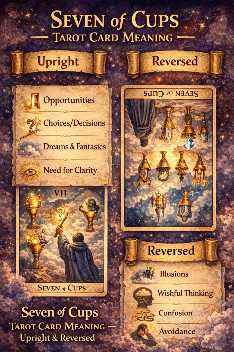 Seven of Cups Tarot Card Meaning — Upright & Reversed Seven of Cups Tarot Card Meaning — Upright & Reversed