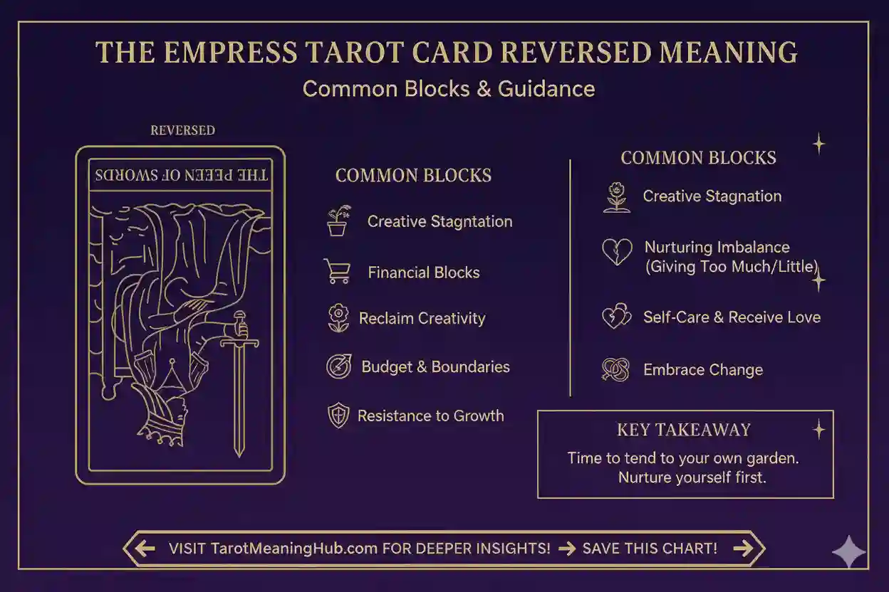 The Empress Tarot Card Reversed Meaning — Common Blocks & Guidance