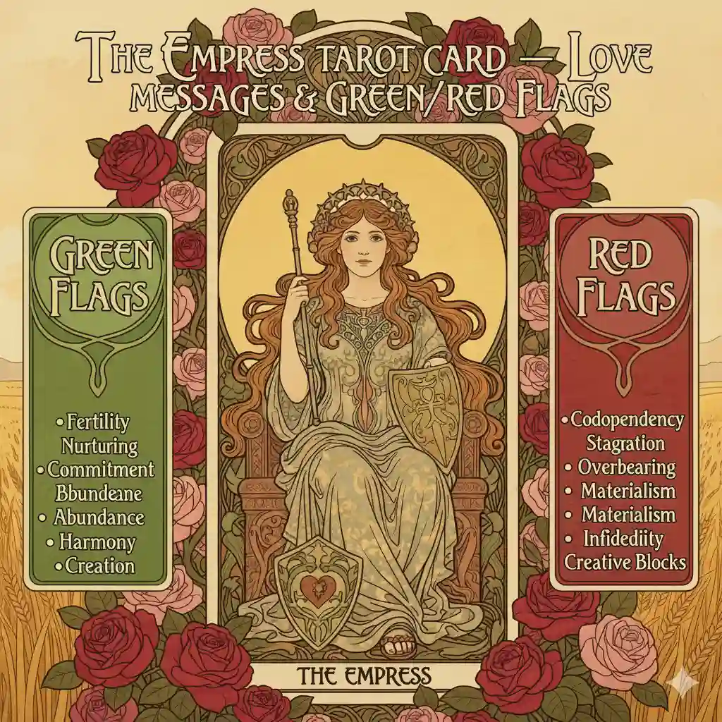 The Empress Tarot Card — Love Messages & GreenRed Flags