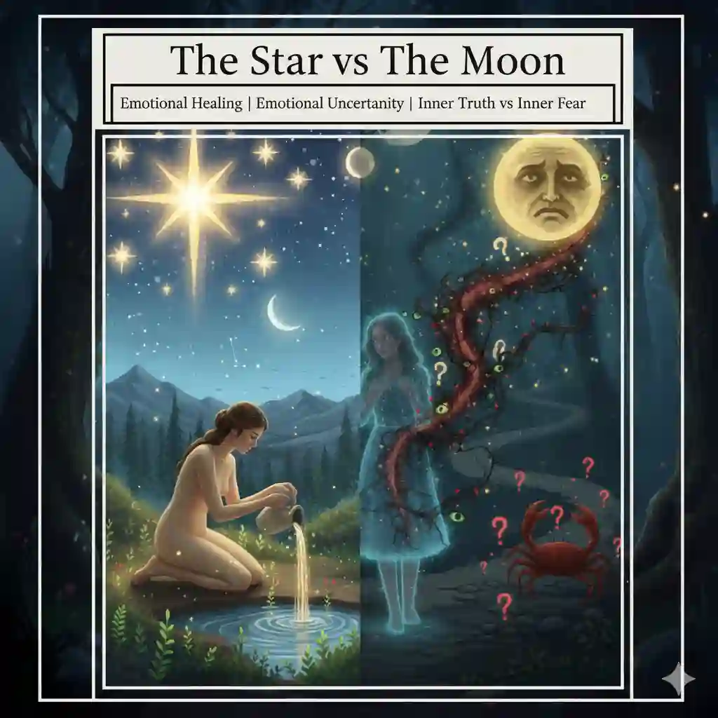 The Star vs The Moon – Emotional Healing | Emotional Uncertainty | Inner Truth vs Inner Fear The Star vs The Moon – Emotional Healing | Emotional Uncertainty | Inner Truth vs Inner Fear