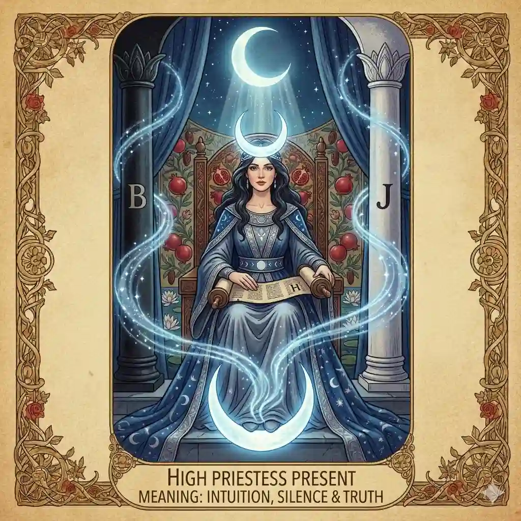 High Priestess Present Meaning: Intuition, Silence & Truth High Priestess Present Meaning: Intuition, Silence & Truth