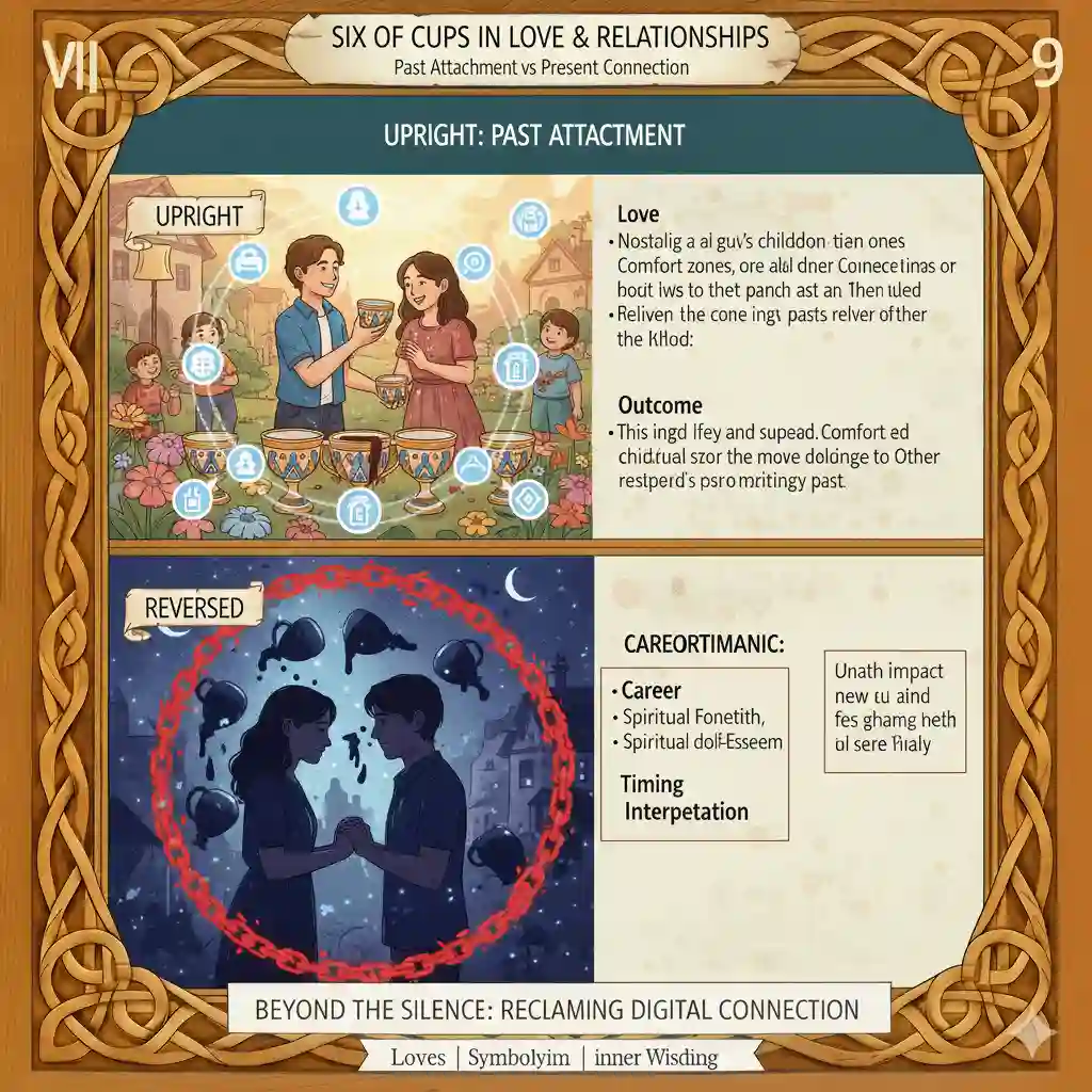 Six of Cups in Love & Relationships — Past Attachment vs Present Connection Six of Cups in Love & Relationships — Past Attachment vs Present Connection