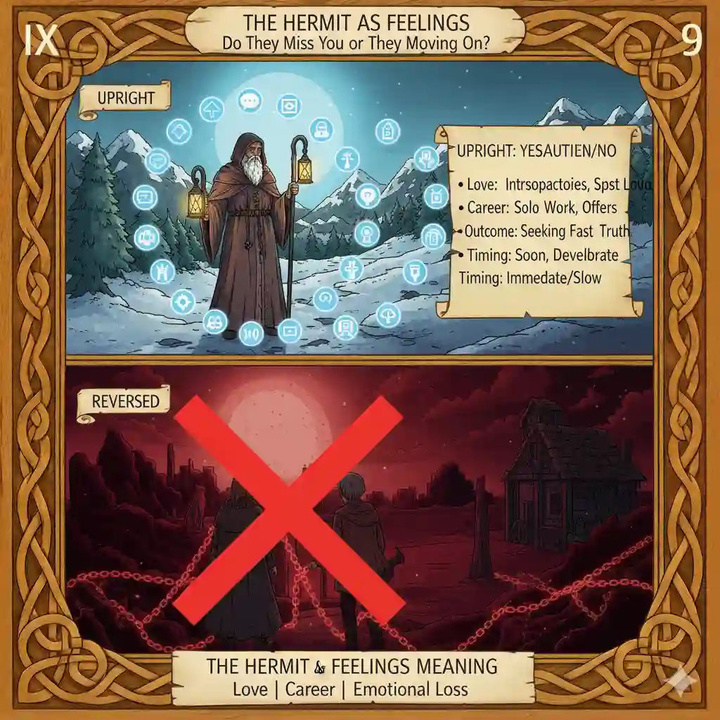 # The Hermit as Feelings — Do They Miss You or Are They Moving On? (Upright & Reversed) # The Hermit as Feelings — Do They Miss You or Are They Moving On? (Upright & Reversed)