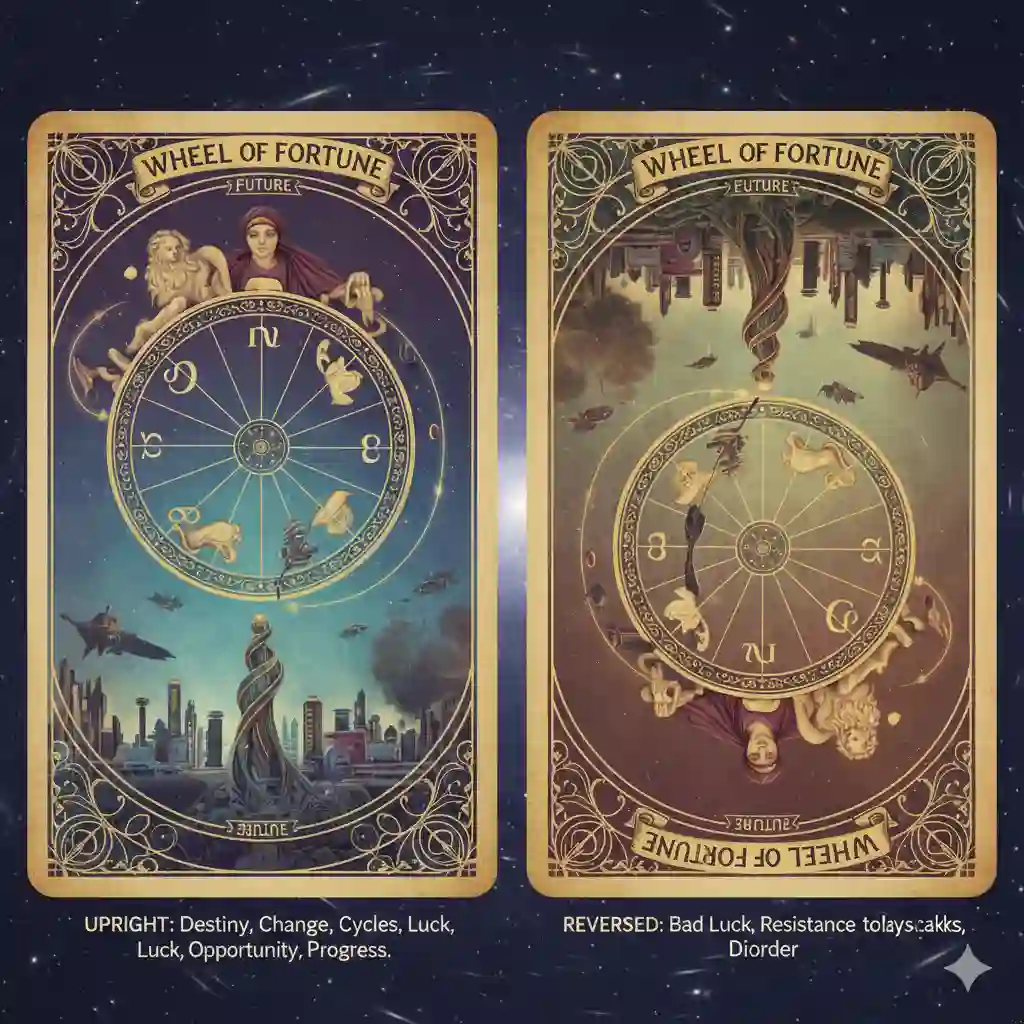 Wheel of Fortune as Future – Upright & Reversed Tarot Card Meaning