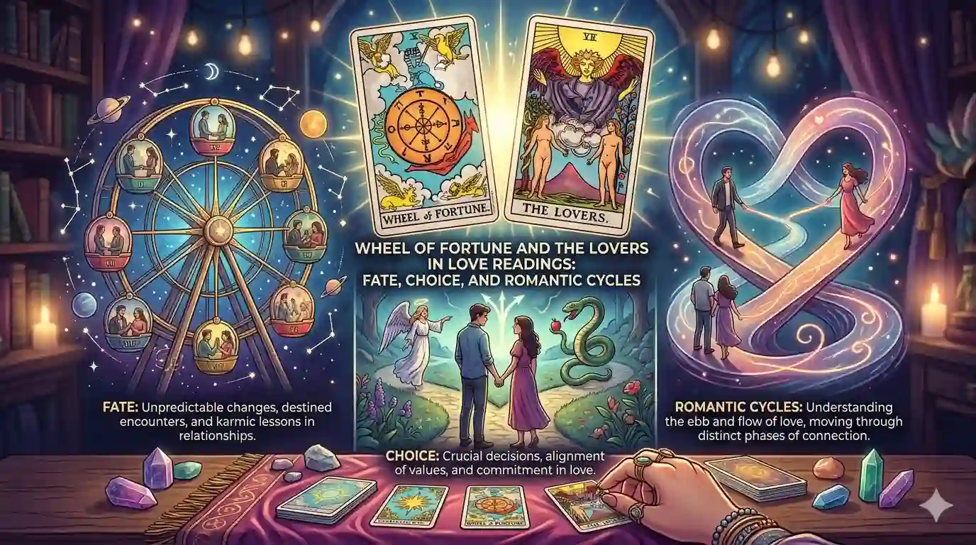 Wheel of Fortune and The Lovers in Love Readings: Fate, Choice, and Romantic Cycles